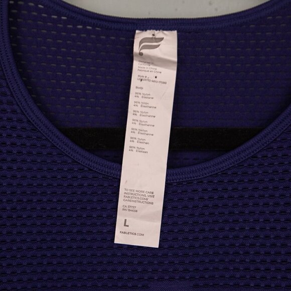 Fabletics Musetta purple mesh seamless long sleeve shirt-L - Picture 3 of 4